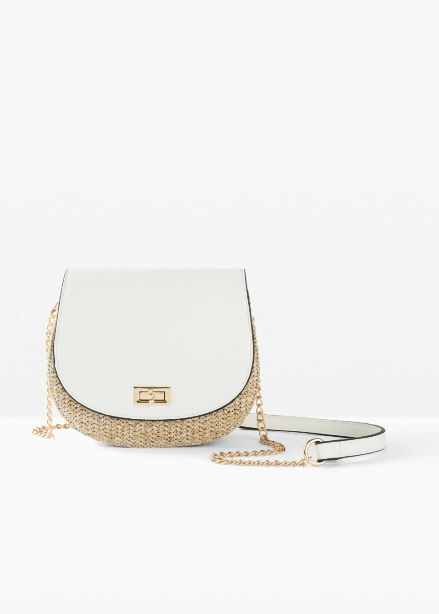 bonprix bonprix Bolso de estilo bandolera de paja Blanco-crudo Discount