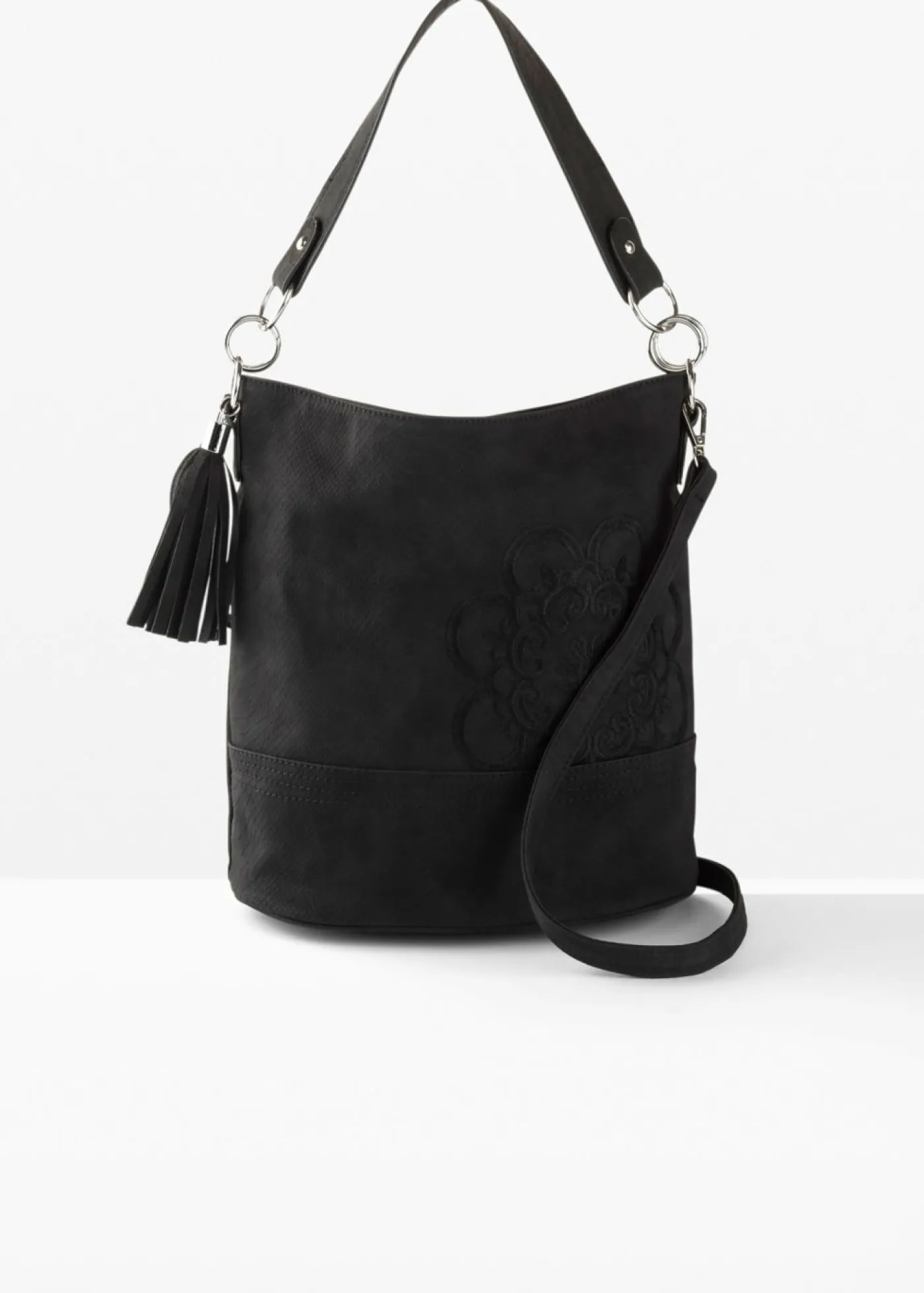 bonprix bonprix Bolso de mano con bordado Negro Online
