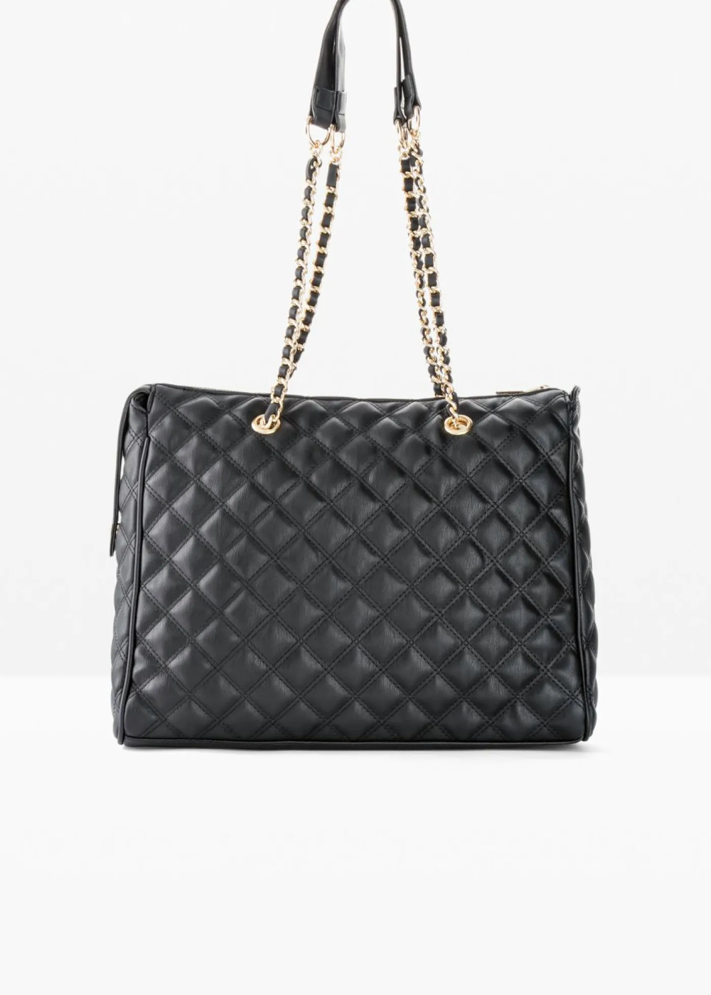 bonprix bonprix Bolso de mano con pespunte decorativo Negro-dorado Outlet