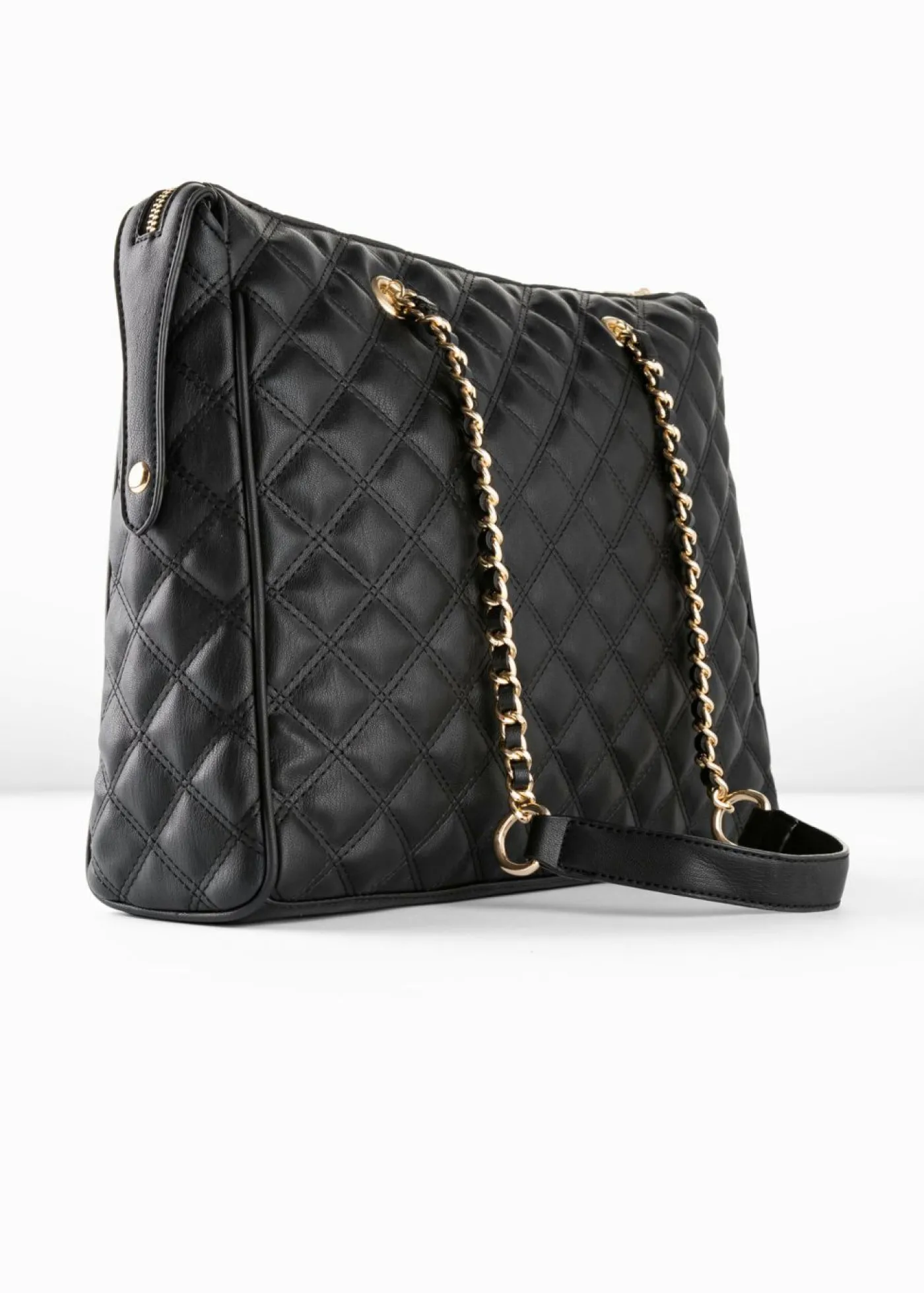 bonprix bonprix Bolso de mano con pespunte decorativo Negro-dorado Outlet