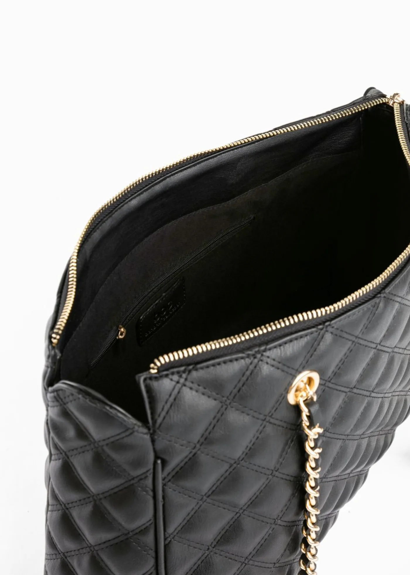 bonprix bonprix Bolso de mano con pespunte decorativo Negro-dorado Outlet