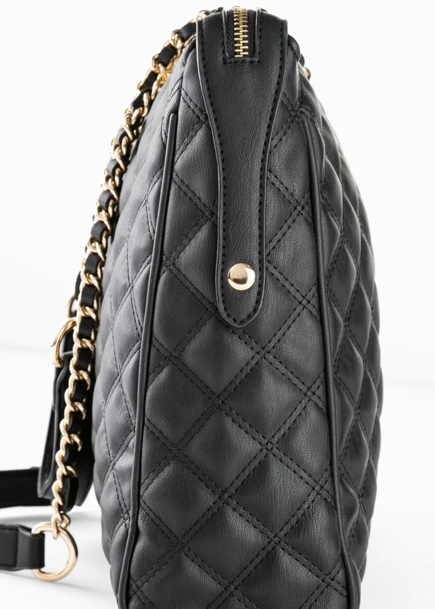 bonprix bonprix Bolso de mano con pespunte decorativo Negro-dorado Outlet