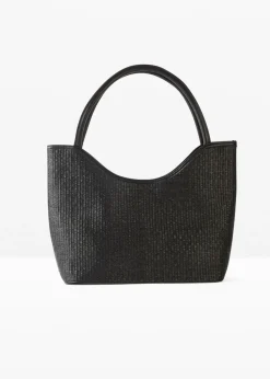 bonprix bonprix Bolso shopper con aspecto de paja Negro New