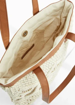 bonprix bonprix Bolso shopper de macramé Crudo Best