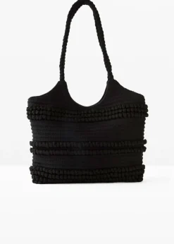 bonprix bonprix Bolso shopper de tela Negro Outlet