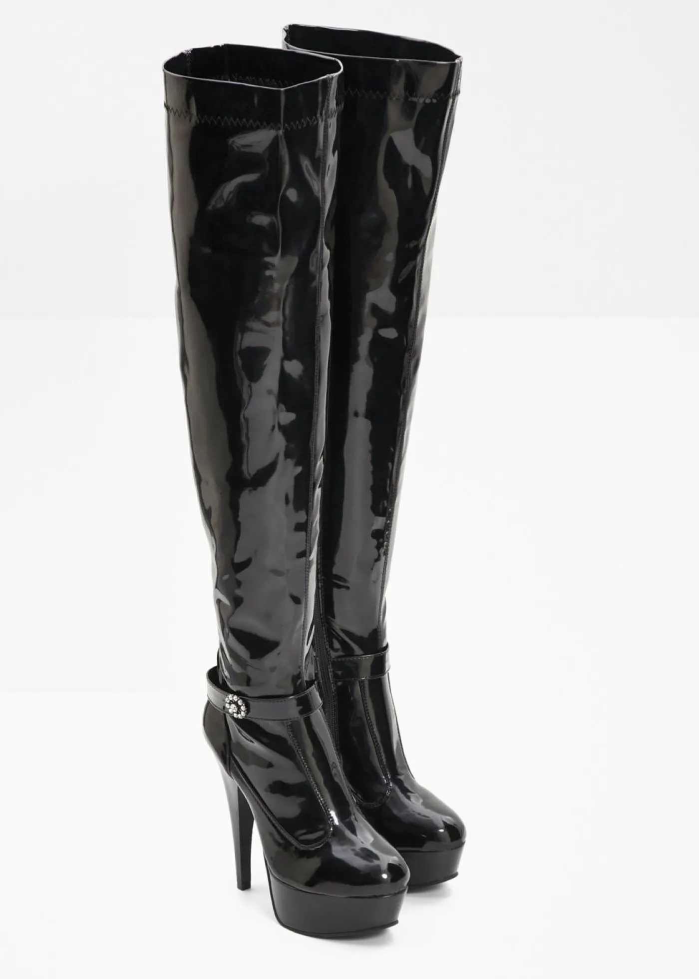 bonprix bonprix Botas altas con plataforma Negro