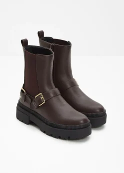 bonprix bonprix Botas Chelsea Marrón oscuro Hot
