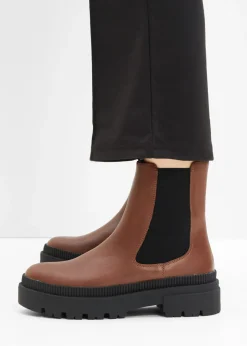 bonprix bonprix Botas Chelsea con suela perfilada Coñac Clearance