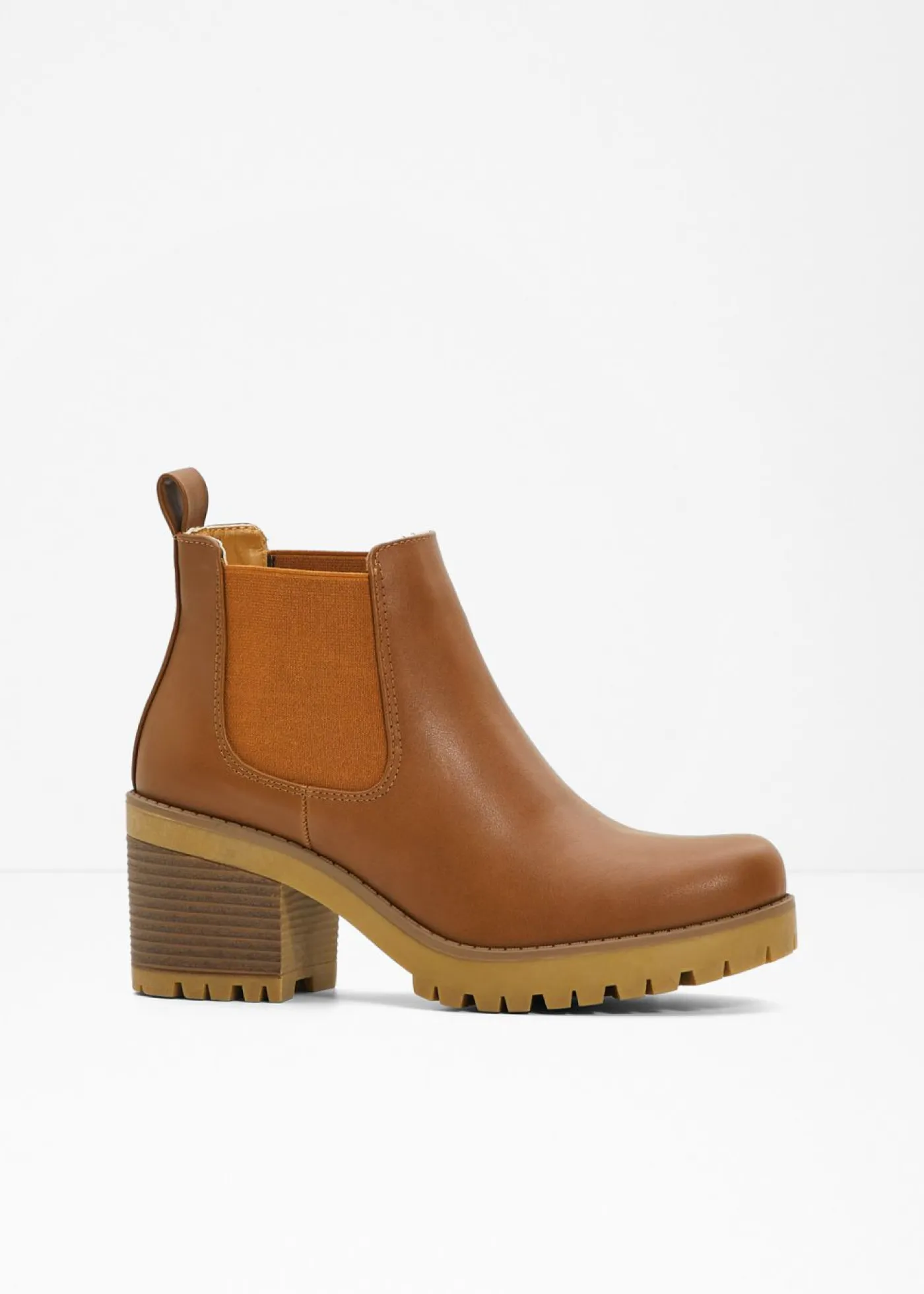 bonprix bonprix Botas Chelsea con tacón ancho bronceado Outlet