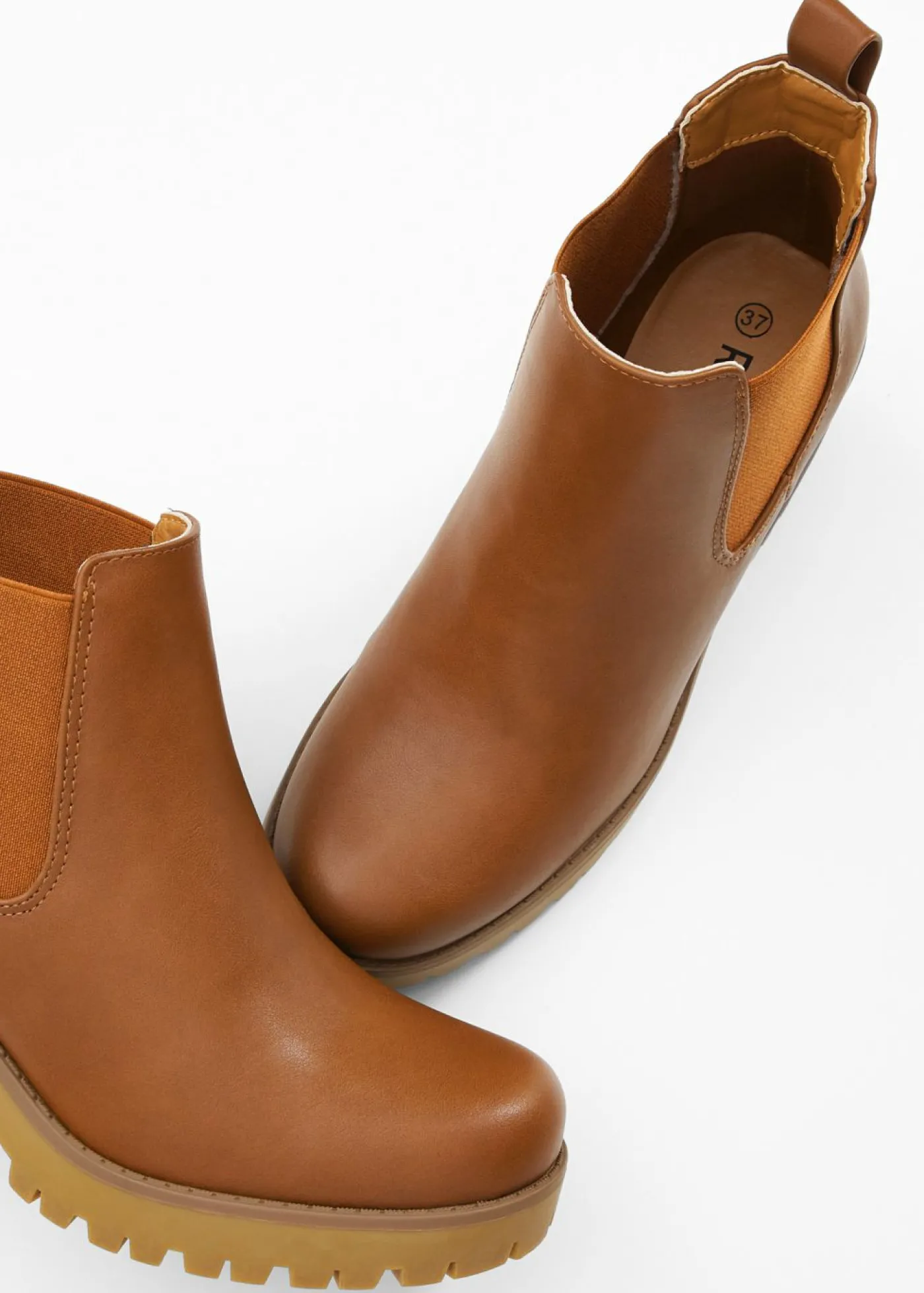 bonprix bonprix Botas Chelsea con tacón ancho bronceado Outlet