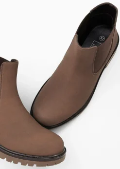 bonprix bonprix Botas Chelsea en suela perfilada Marrón oscuro Sale
