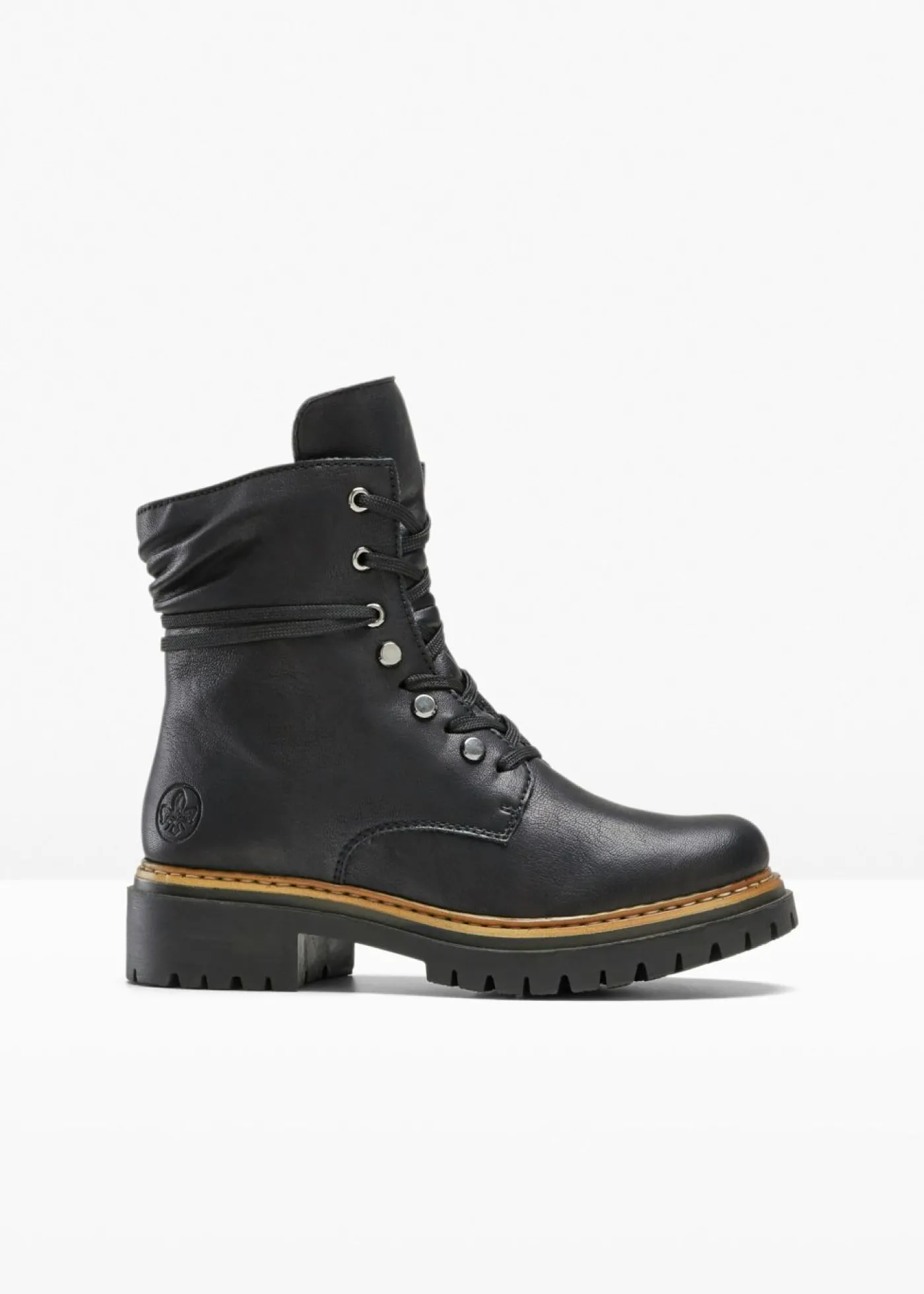 bonprix Rieker Botas cómodas, con cordones y forradas, de Rieker Negro Outlet