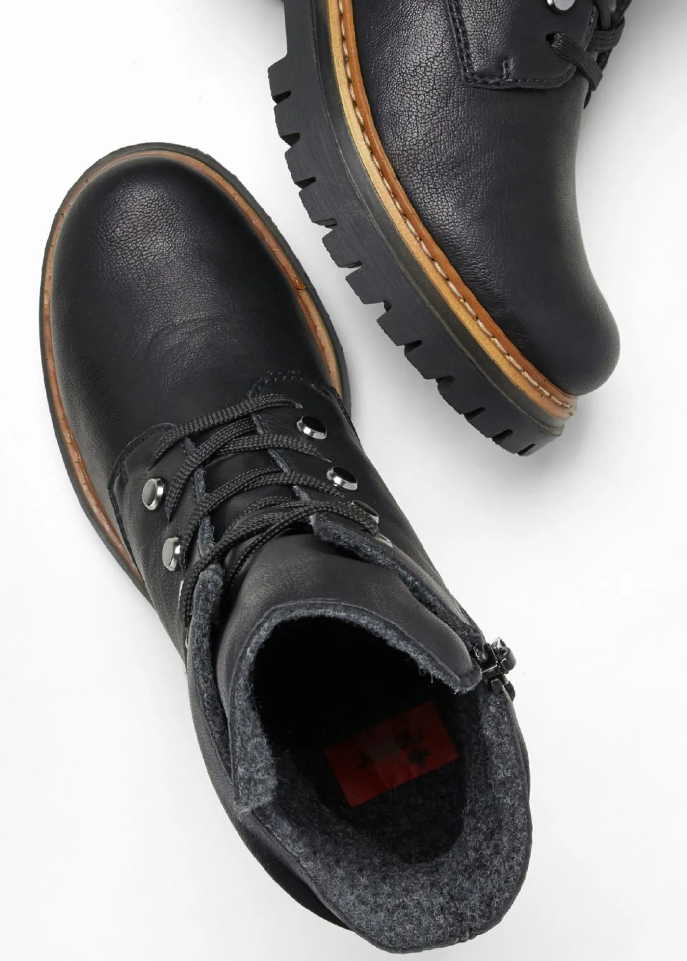 bonprix Rieker Botas cómodas, con cordones y forradas, de Rieker Negro Outlet
