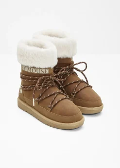 bonprix Disney Botas con cordones de Mickey Mouse marrón Online