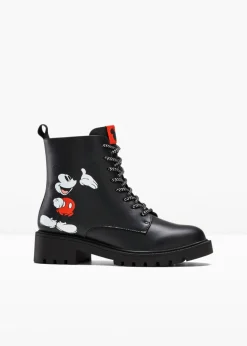 bonprix Disney Botas con cordones de Mickey Mouse Negro Online