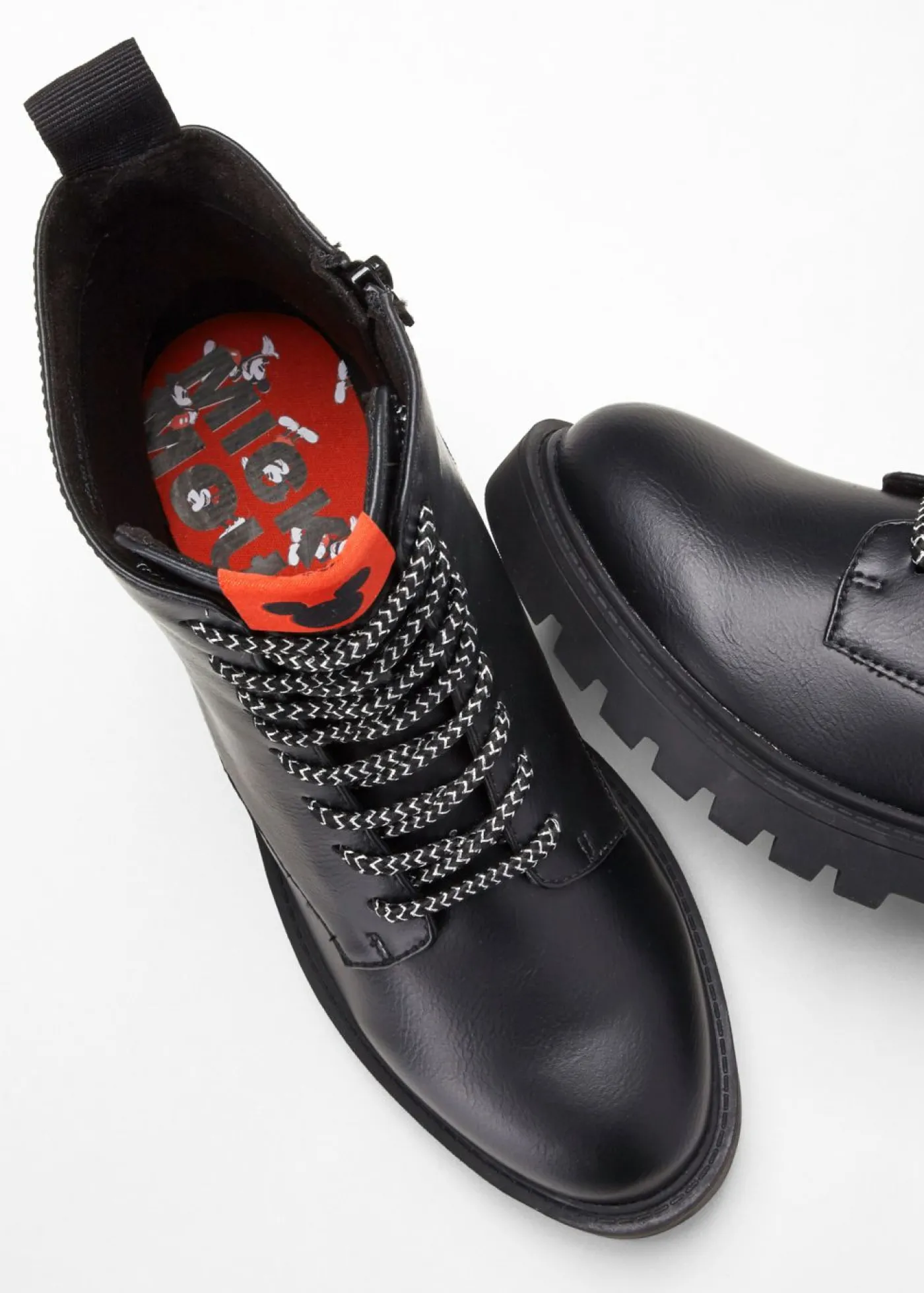 bonprix Disney Botas con cordones de Mickey Mouse Negro Online