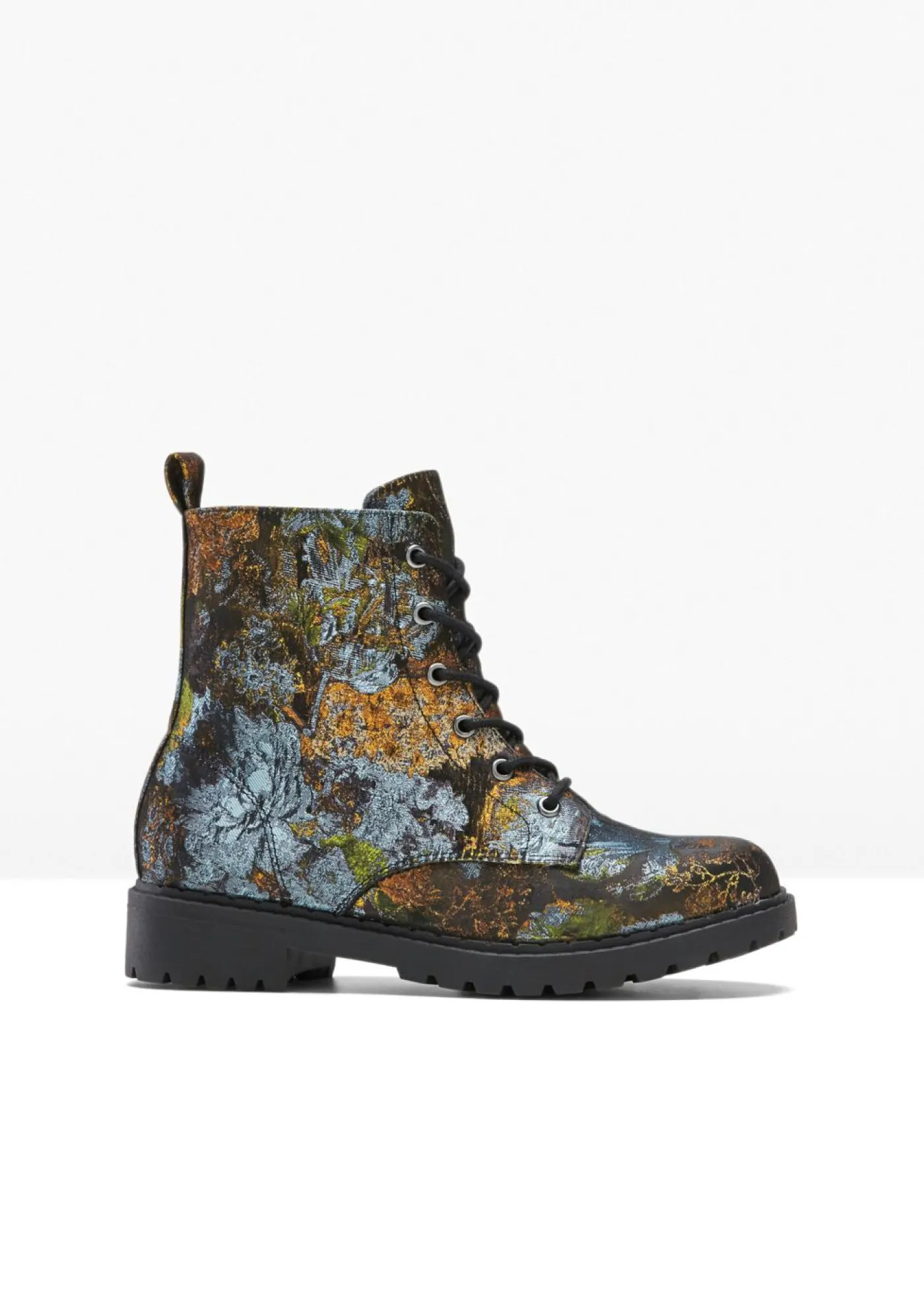 bonprix bonprix Botas con cordones y estampado de flores Verde de flores New
