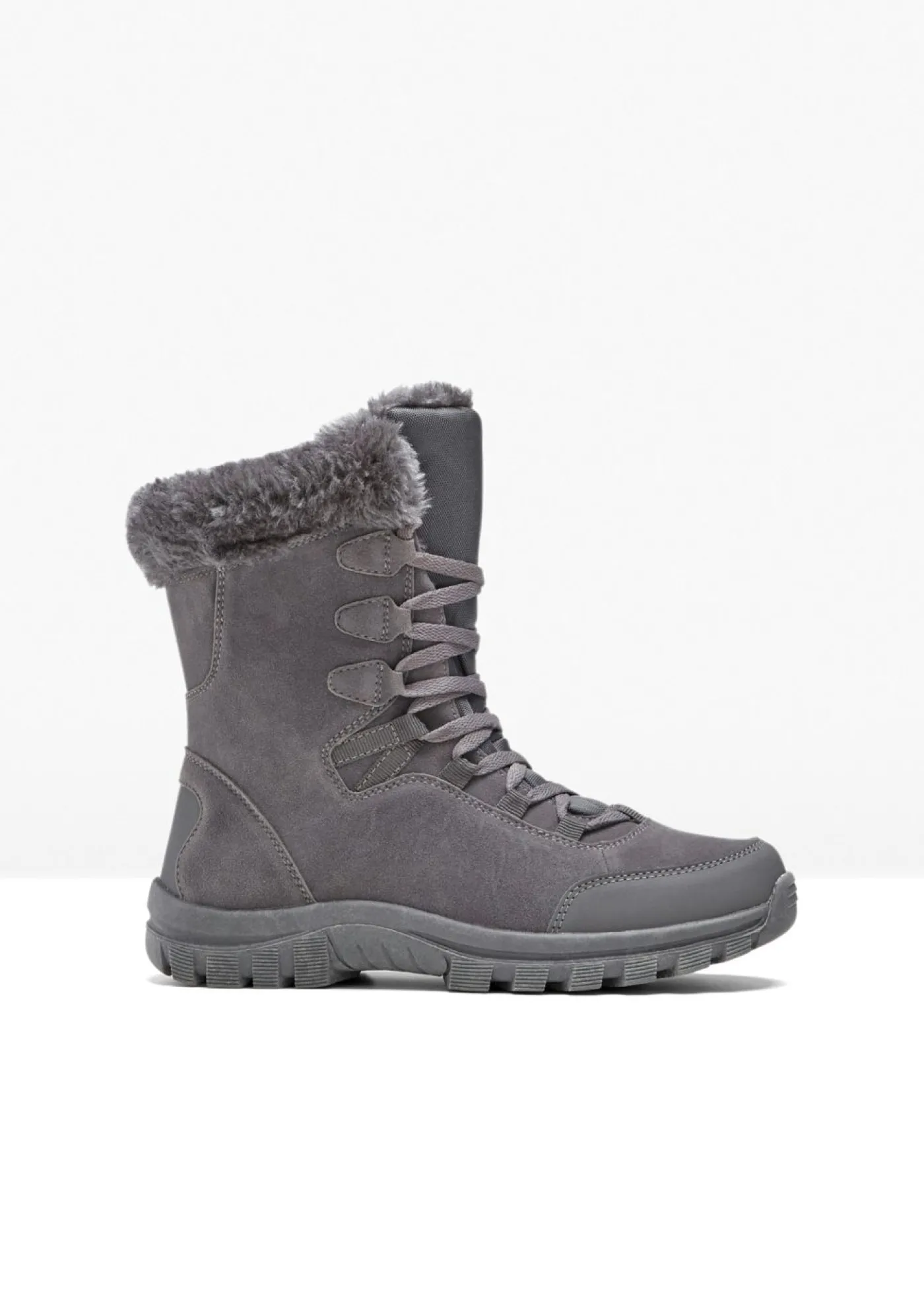 bonprix bonprix Botas con cordones y forro con membrana Tex Gris oscuro Clearance
