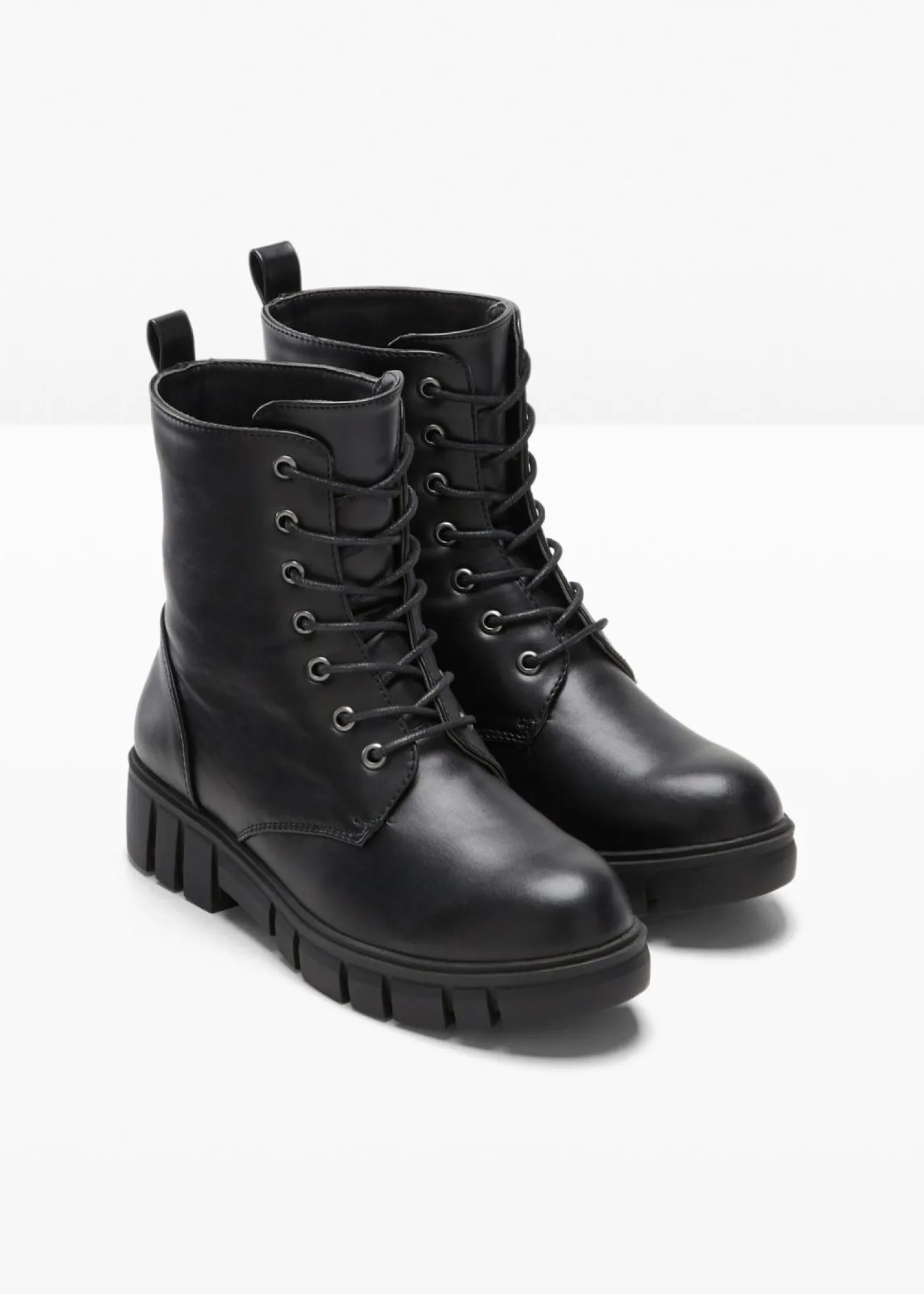bonprix bonprix Botas con cordones y suela perfilada Negro Outlet