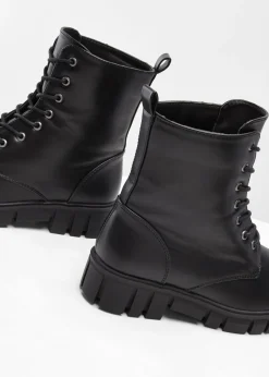 bonprix bonprix Botas con cordones y suela perfilada Negro Outlet
