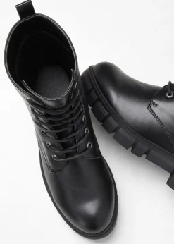bonprix bonprix Botas con cordones y suela perfilada Negro Outlet