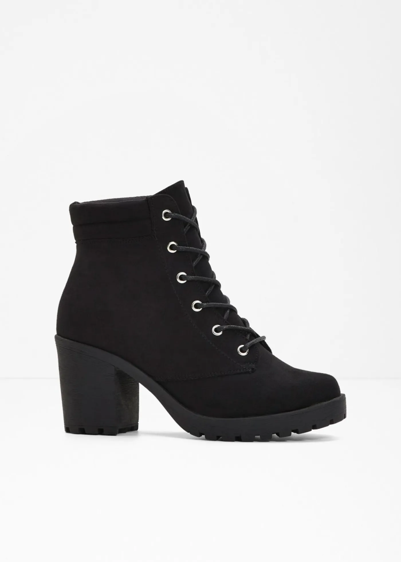 bonprix bonprix Botas con cordones y tacón ancho Negro Sale