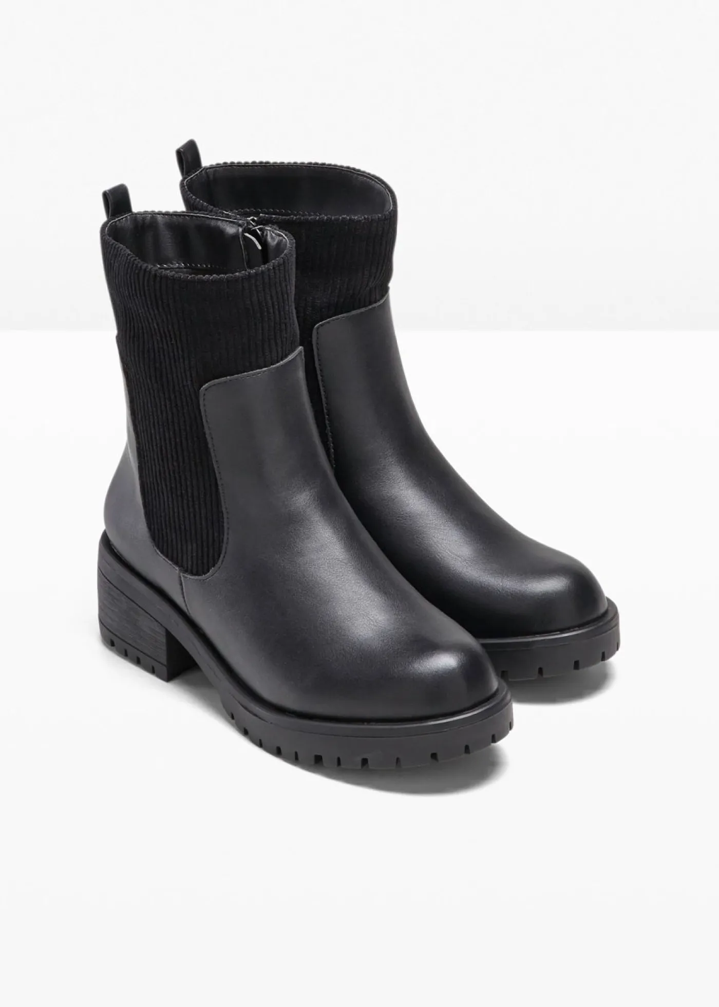 bonprix bonprix Botas con inserto de pana Negro Sale