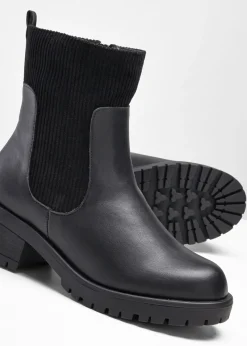 bonprix bonprix Botas con inserto de pana Negro Sale
