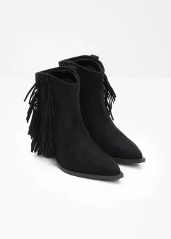 bonprix bonprix Botas cowboy con flecos Negro Sale