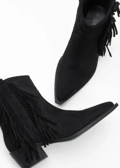 bonprix bonprix Botas cowboy con flecos Negro Sale
