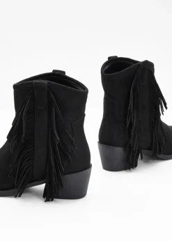 bonprix bonprix Botas cowboy con flecos Negro Sale