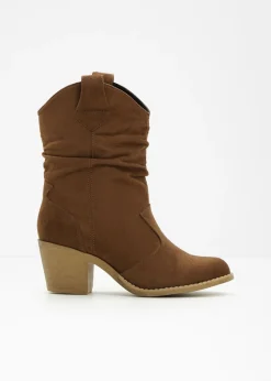 bonprix bonprix Botas de estilo cowboy con fruncido marrón Hot