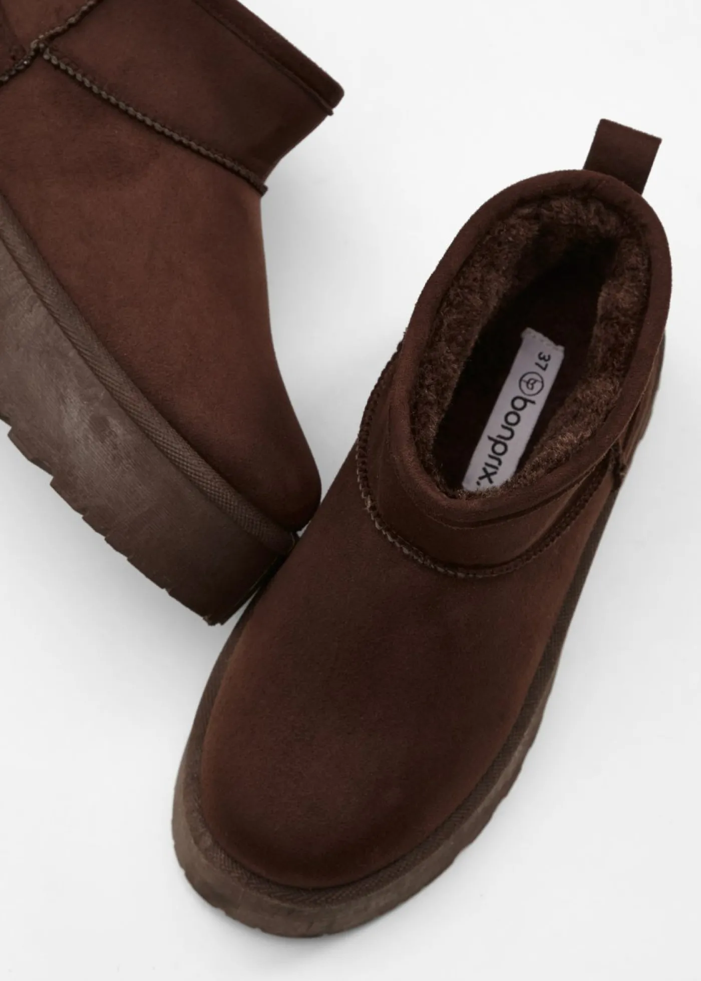bonprix bonprix Botas de plataforma forradas Marrón oscuro Outlet