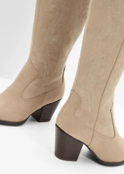 bonprix bonprix Botas estilo cowboy con bordados Beige Hot