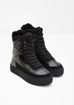 bonprix bonprix Botas forradas con cordones Negro Hot
