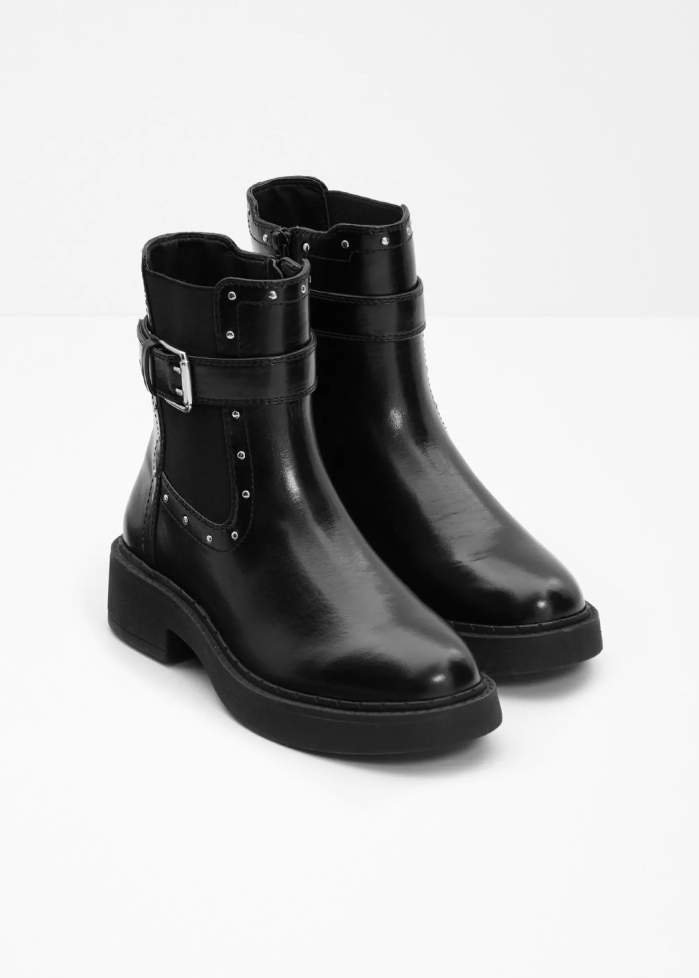 bonprix bonprix Botas moteras con hebilla Negro New