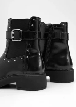 bonprix bonprix Botas moteras con hebilla Negro New