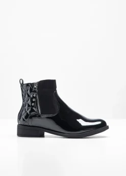 bonprix bonprix Botines con aspecto de charol Negro