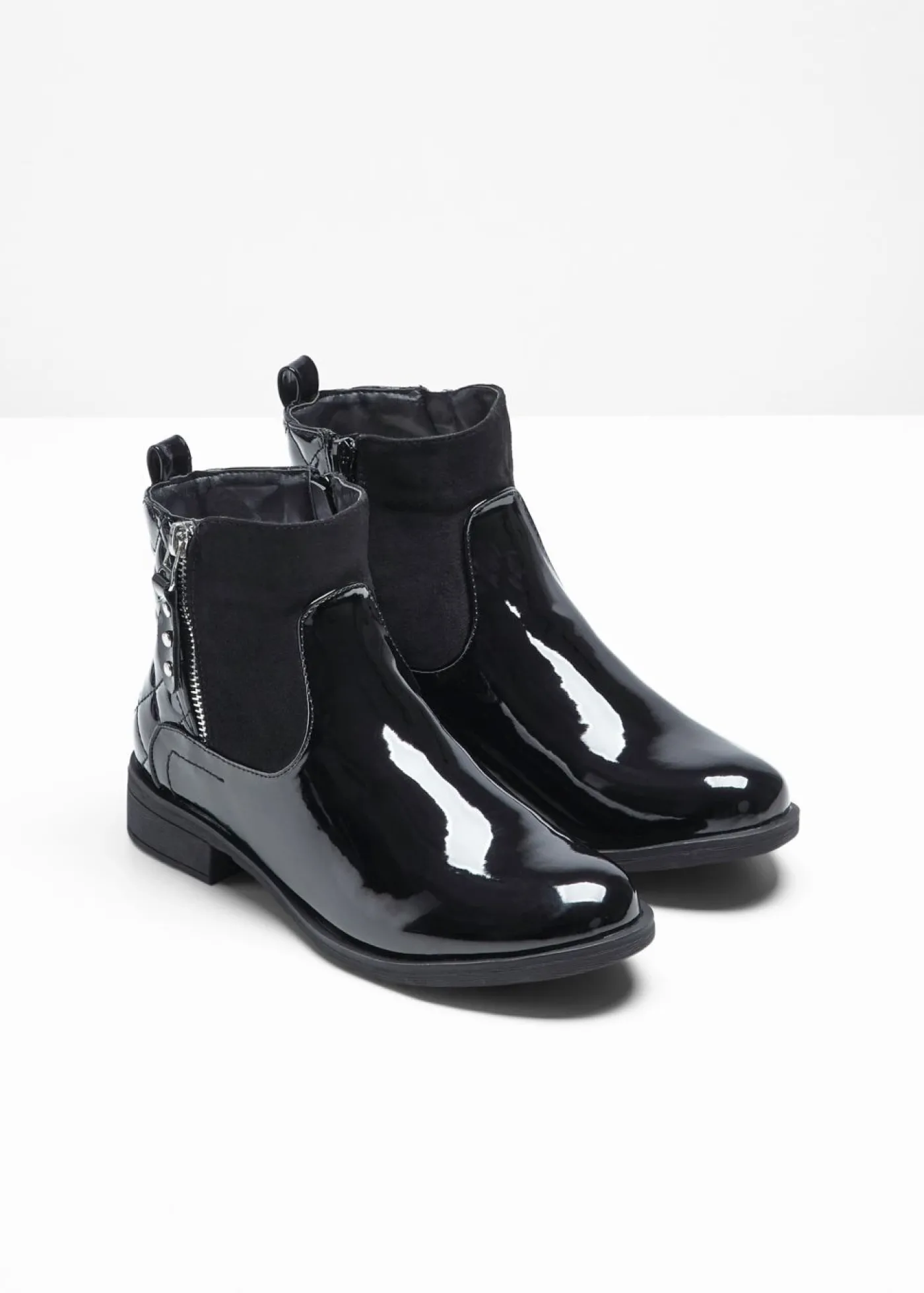 bonprix bonprix Botines con aspecto de charol Negro