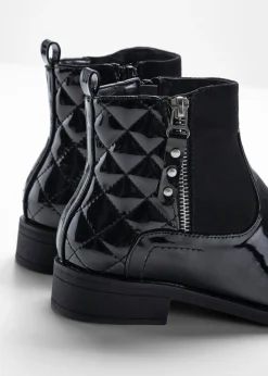 bonprix bonprix Botines con aspecto de charol Negro