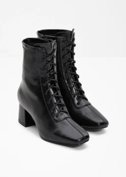 bonprix bonprix Botines con cordones y tacón ancho Negro Best