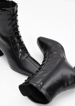 bonprix bonprix Botines con cordones y tacón ancho Negro Best