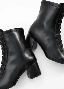 bonprix bonprix Botines con cordones y tacón ancho Negro Best