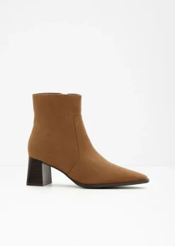 bonprix bonprix Botines con tacón grueso marrón Clearance
