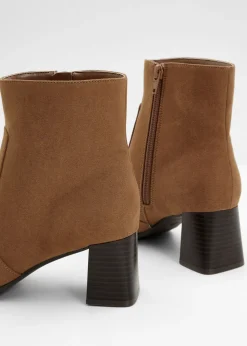 bonprix bonprix Botines con tacón grueso marrón Clearance