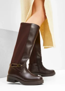 bonprix bonprix Botines de caña ancha Marrón oscuro Clearance