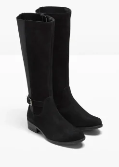 bonprix bonprix Botines de caña ancha de cuero Negro Best