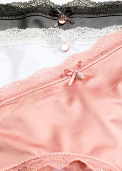 bonprix bonprix Braga brasileña con efecto brillante (3 unidades) pizarra+rosa vintage+blanco Sale