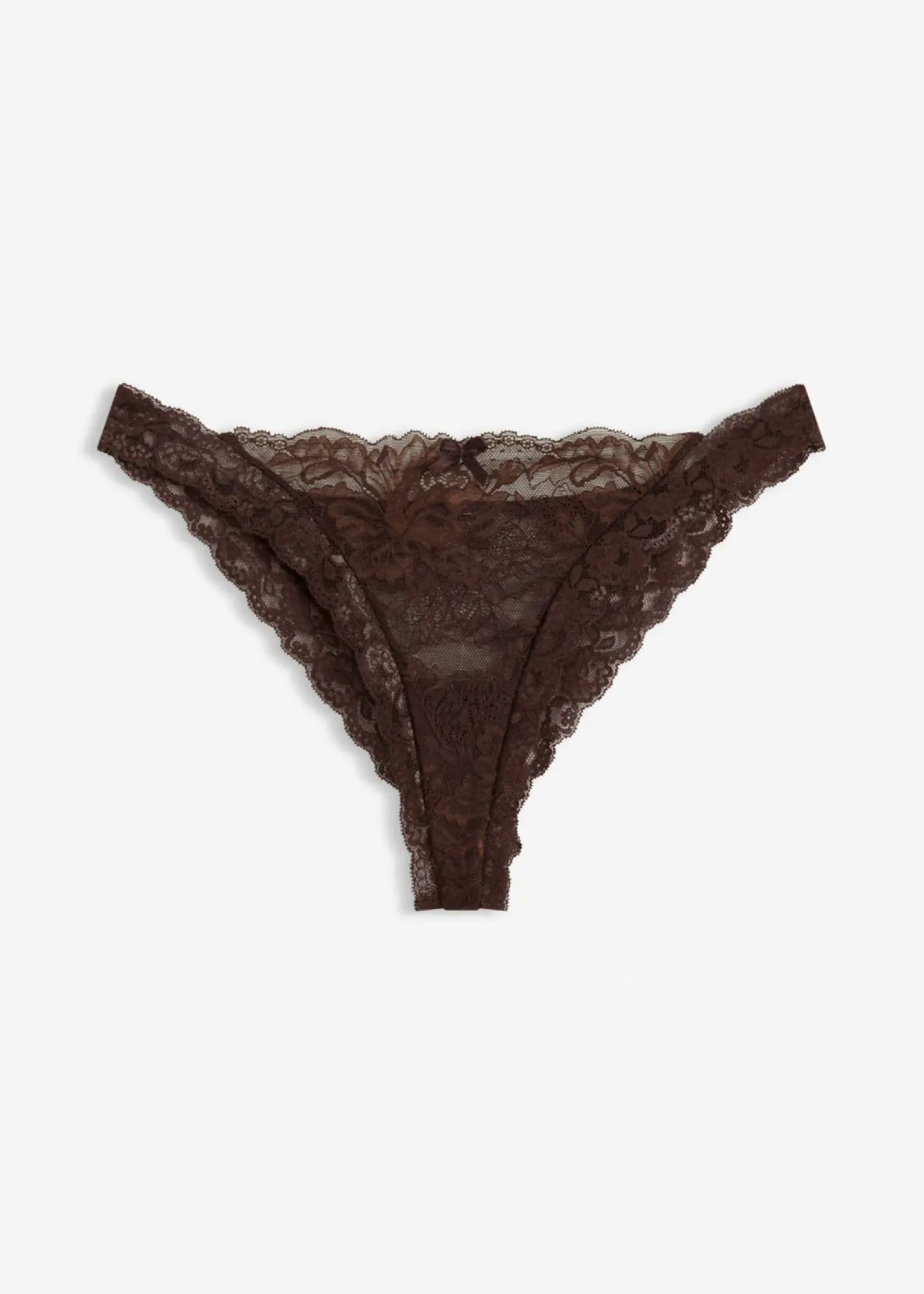 bonprix bonprix Braga brasileña con encaje delicado Marrón oscuro Outlet