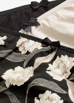 bonprix bonprix Braga con algodón cómodo (4 unidades) Negro estampado Online